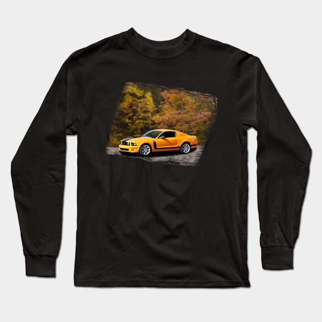 2007 Boss Mustang in our fall day series on back Long Sleeve T-Shirt by Permages LLC